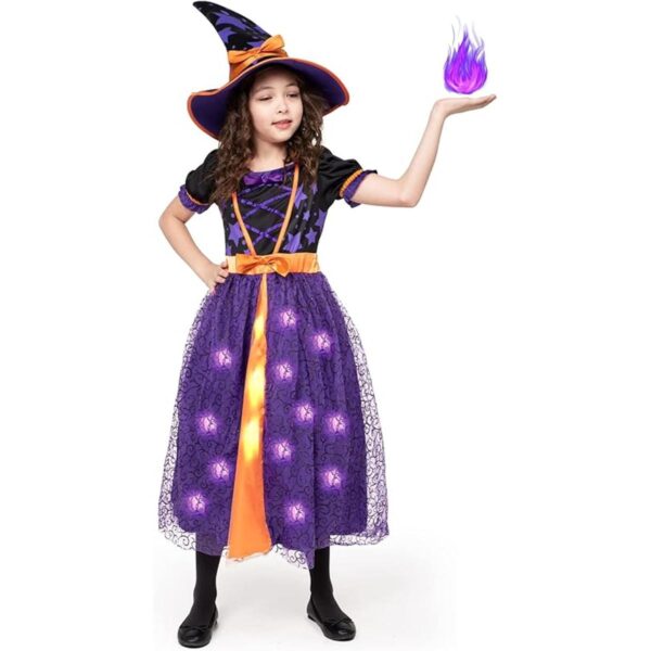 Spooktacular Creations Disfraz de bruja púrpura iluminado_2
