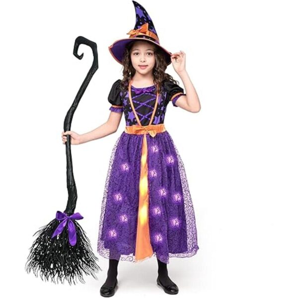 Spooktacular Creations Disfraz de bruja púrpura iluminado_3