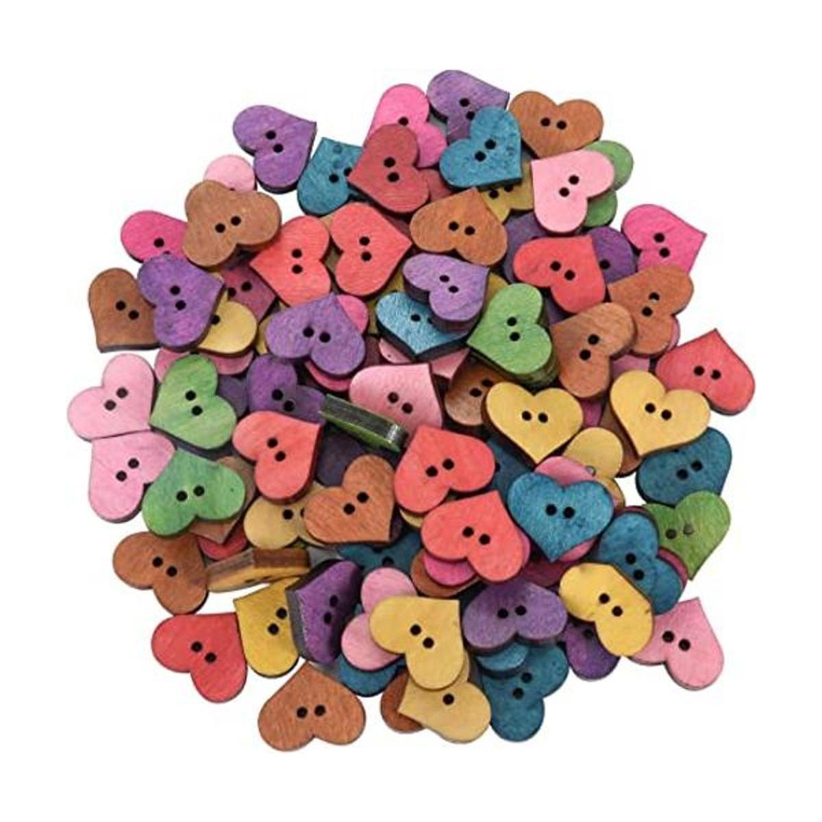 HOUSWEETY 200 botones de madera para coser botones de