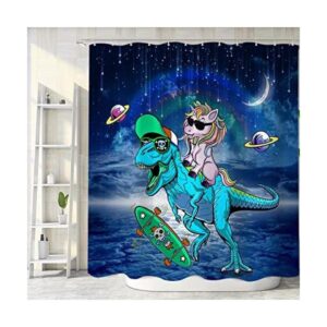 Divertido juego de cortinas de ducha de dinosaurio para