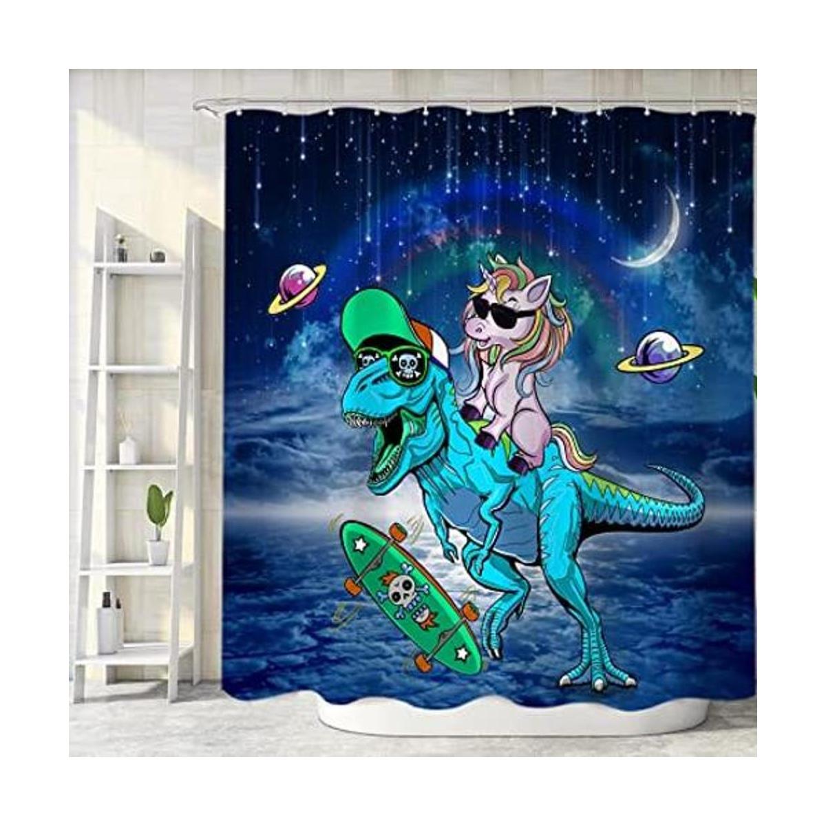 Divertido juego de cortinas de ducha de dinosaurio para