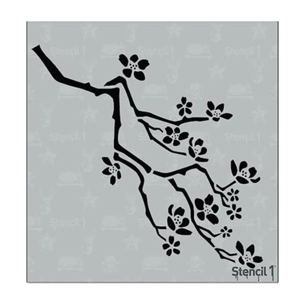 Stencil1 Plantillas de flores de cerezo 5.5 x 5.9 in_1