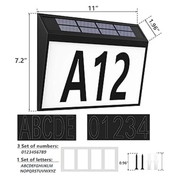 Números de casa placas de dirección LED con energía_3