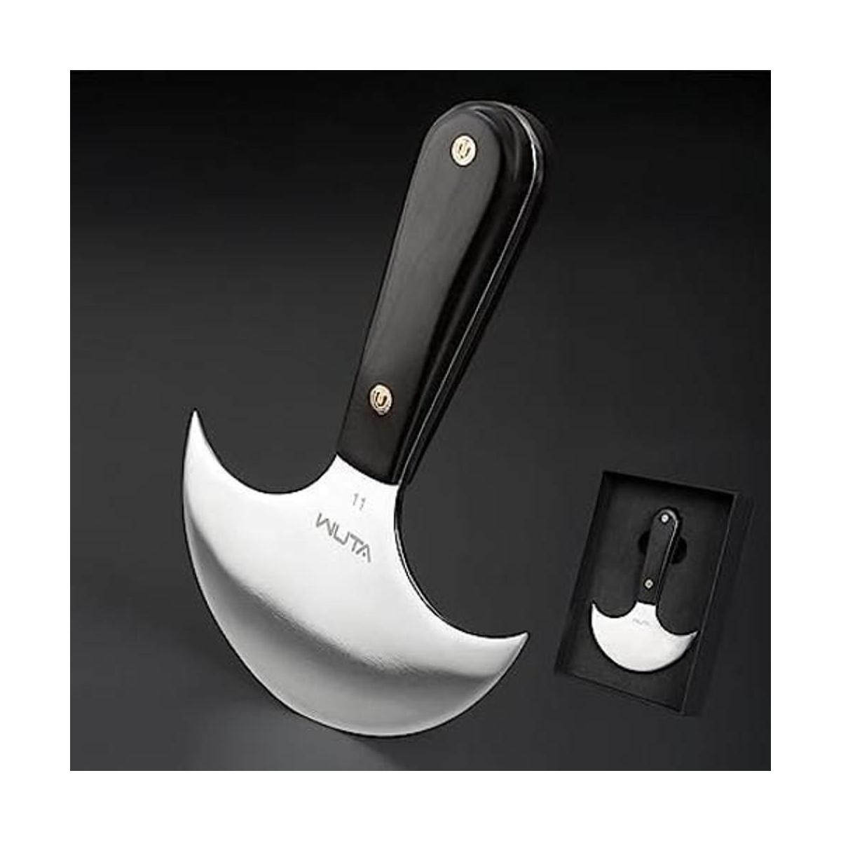 WUTA Cuchillo de cuero ultra afilado de cabeza redonda
