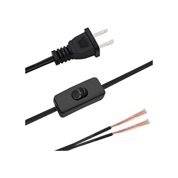 smseace Cable de luz negro 2 unidades 6 pies cable de_1