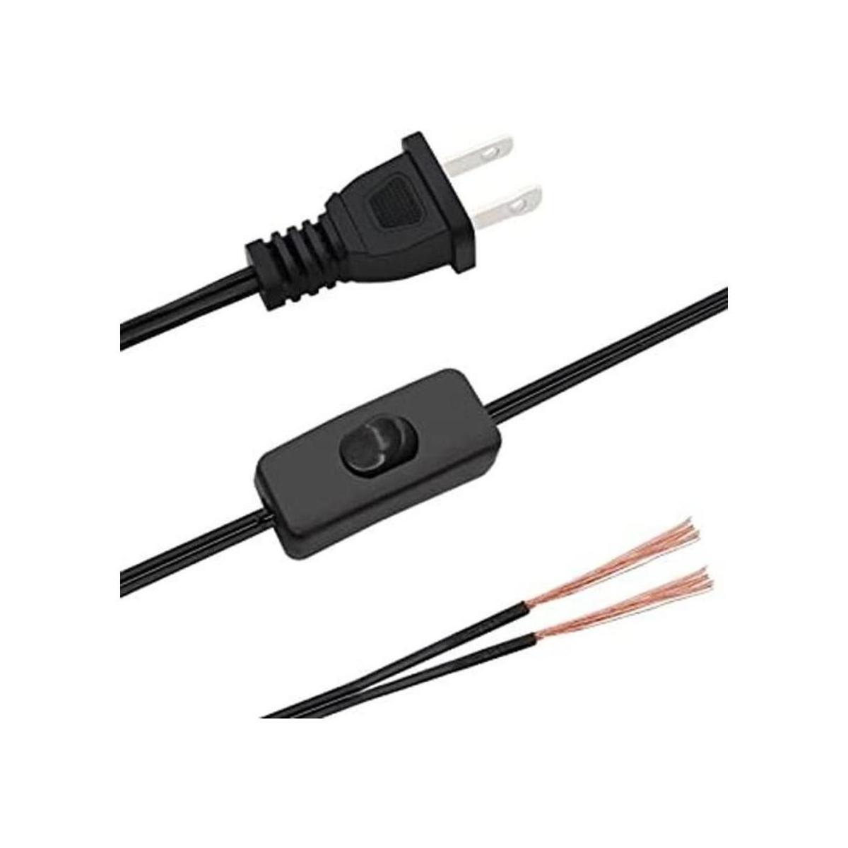 smseace Cable de luz negro 2 unidades 6 pies cable de