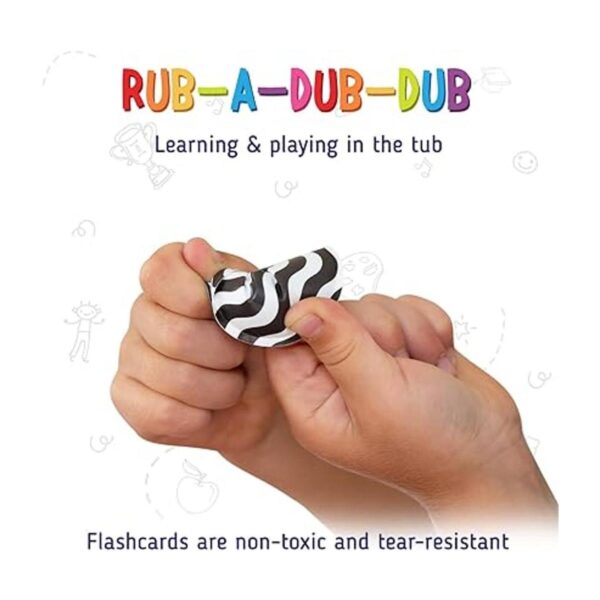 merka Tarjetas de baño para bebés blanco y negro juego_4