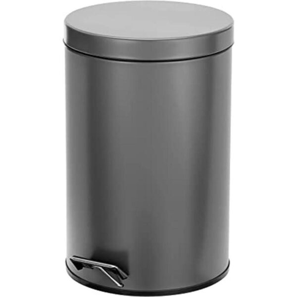 mDesign Cubo de basura redondo pequeño de metal de 3_1