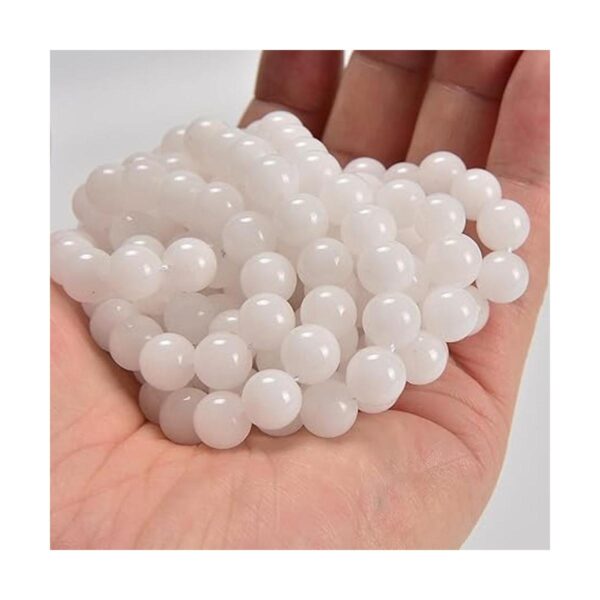 jodaying Cuentas sueltas redondas de jade blanco de 0.31_5