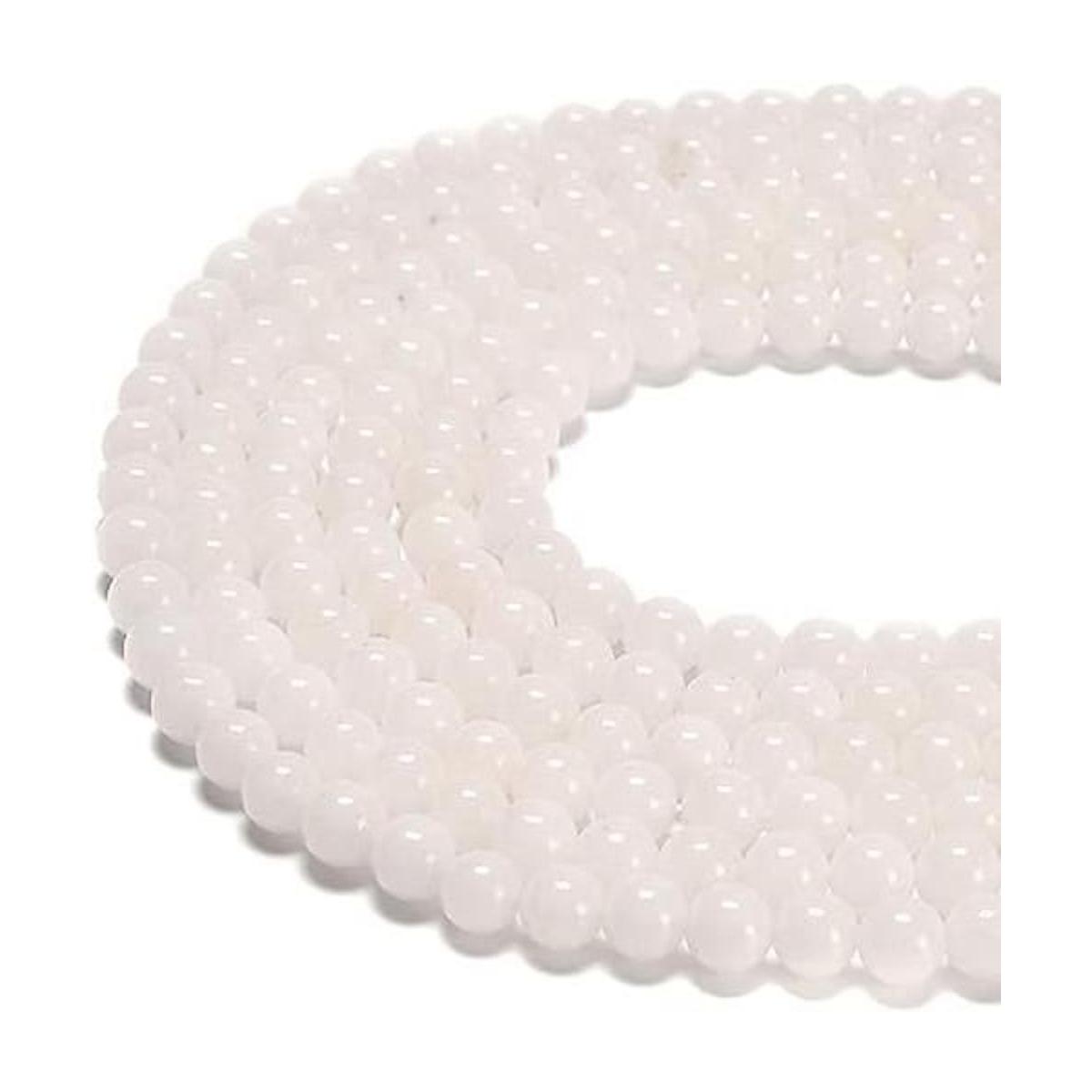 jodaying Cuentas sueltas redondas de jade blanco de 0.31