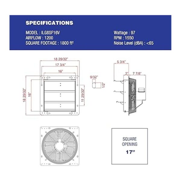 iLIVING Ventilador de obturación de velocidad variable_2