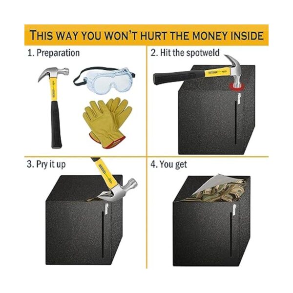 hicocool Piggy Bank for s Must Break to Open Stainless_5