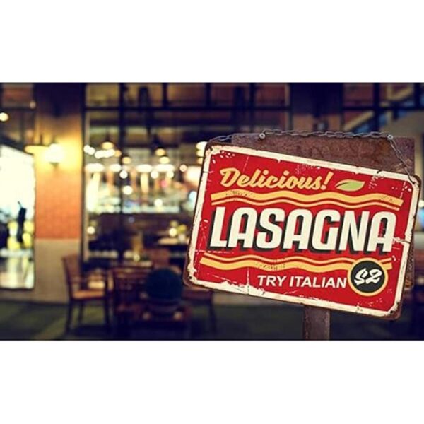 de lasaña Try Italy Delicious Food carteles de metal