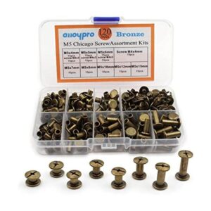 de 120 tornillos de encuadernación de metal bronce Chicago_1