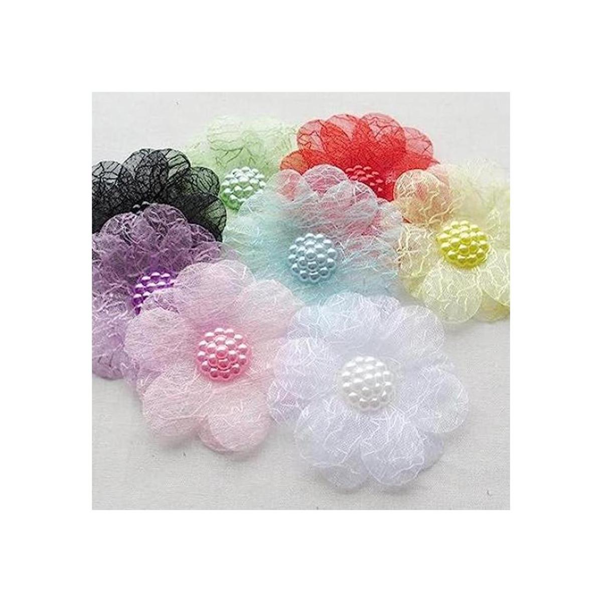 chenkou Craft Flores de organza costura appliques