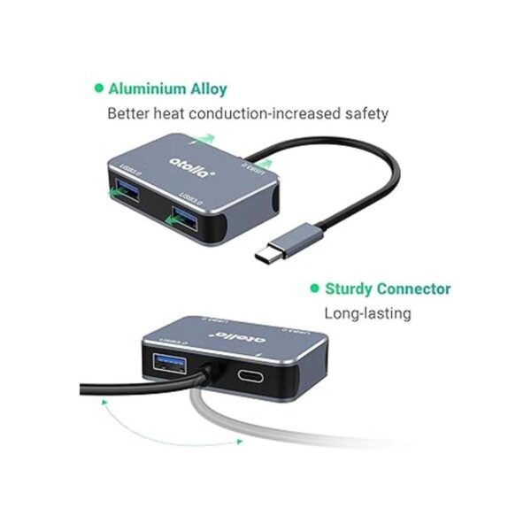 atolla USB C Hub Adaptador USB C 4 en 1 de aluminio con 3_6