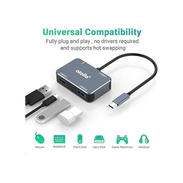 atolla USB C Hub Adaptador USB C 4 en 1 de aluminio con 3_5