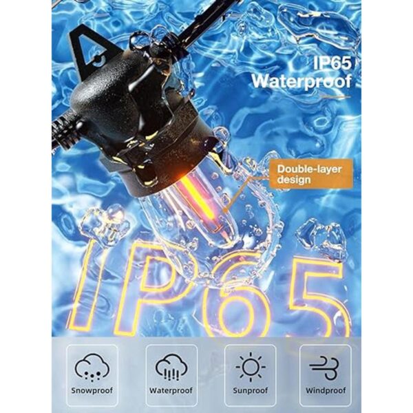 addlon Cadena de luces LED para exteriores de 25 pies con_2