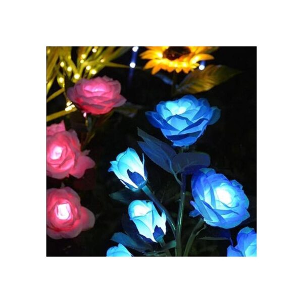 6 flores mejoradas Luces decorativas de estaca de jardín_3