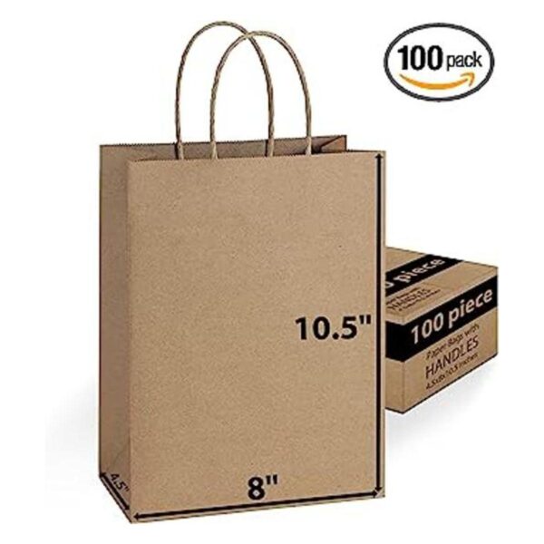 100 bolsas 8 x 4.5 x 10.5 pulgadas bolsas de regalo de_1