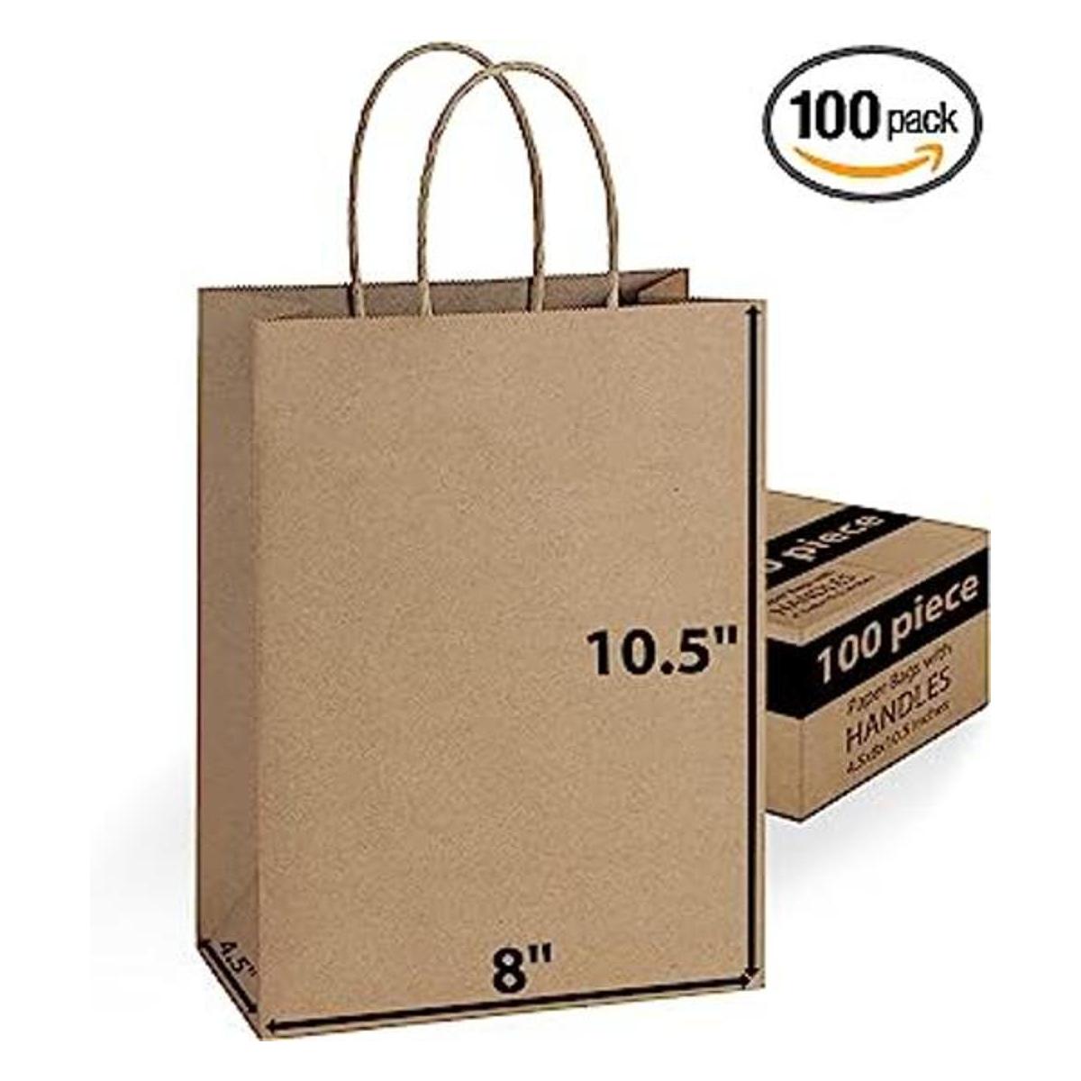 100 bolsas 8 x 4.5 x 10.5 pulgadas bolsas de regalo de