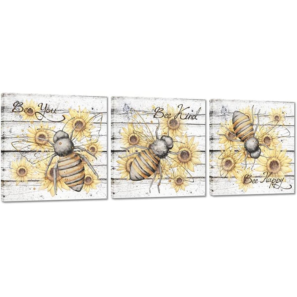 Zlove 3 piezas vintage de girasol abeja animal insecto