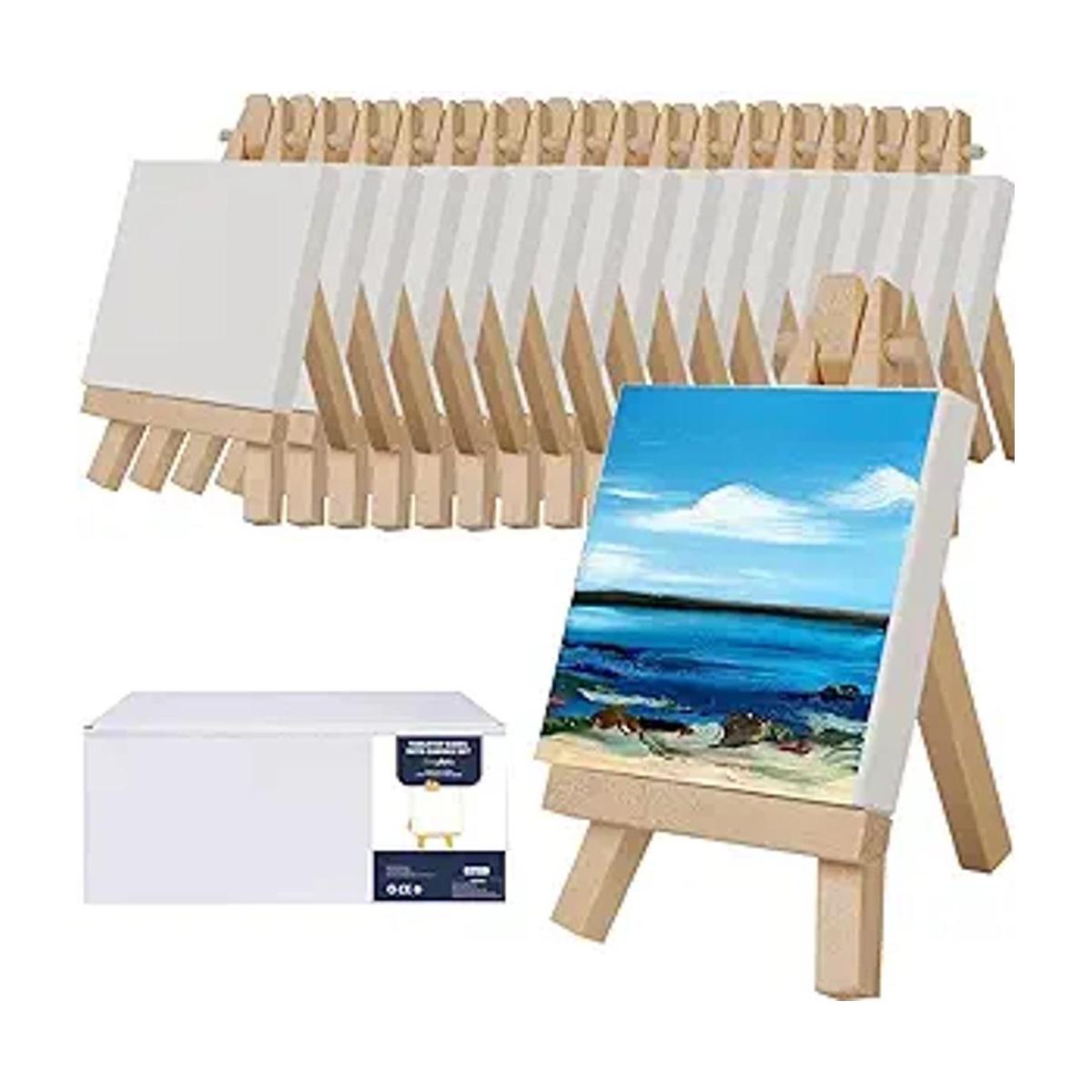 Zingarts Juego de mini lienzos con caballete paquete de