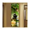 Zen Stone Lienzo de bambú contemporáneo con estampado de_2