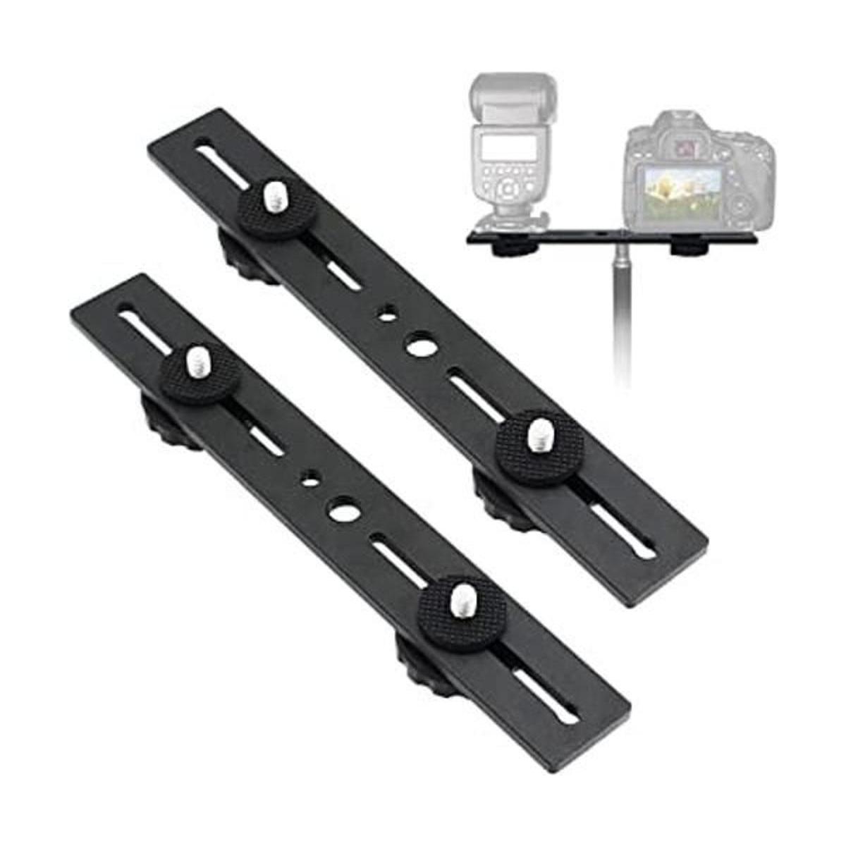 Zeetain Soporte de trípode dual Speedlite barra de