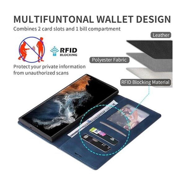 ZZXX Funda tipo cartera para Samsung Galaxy S22 con_2