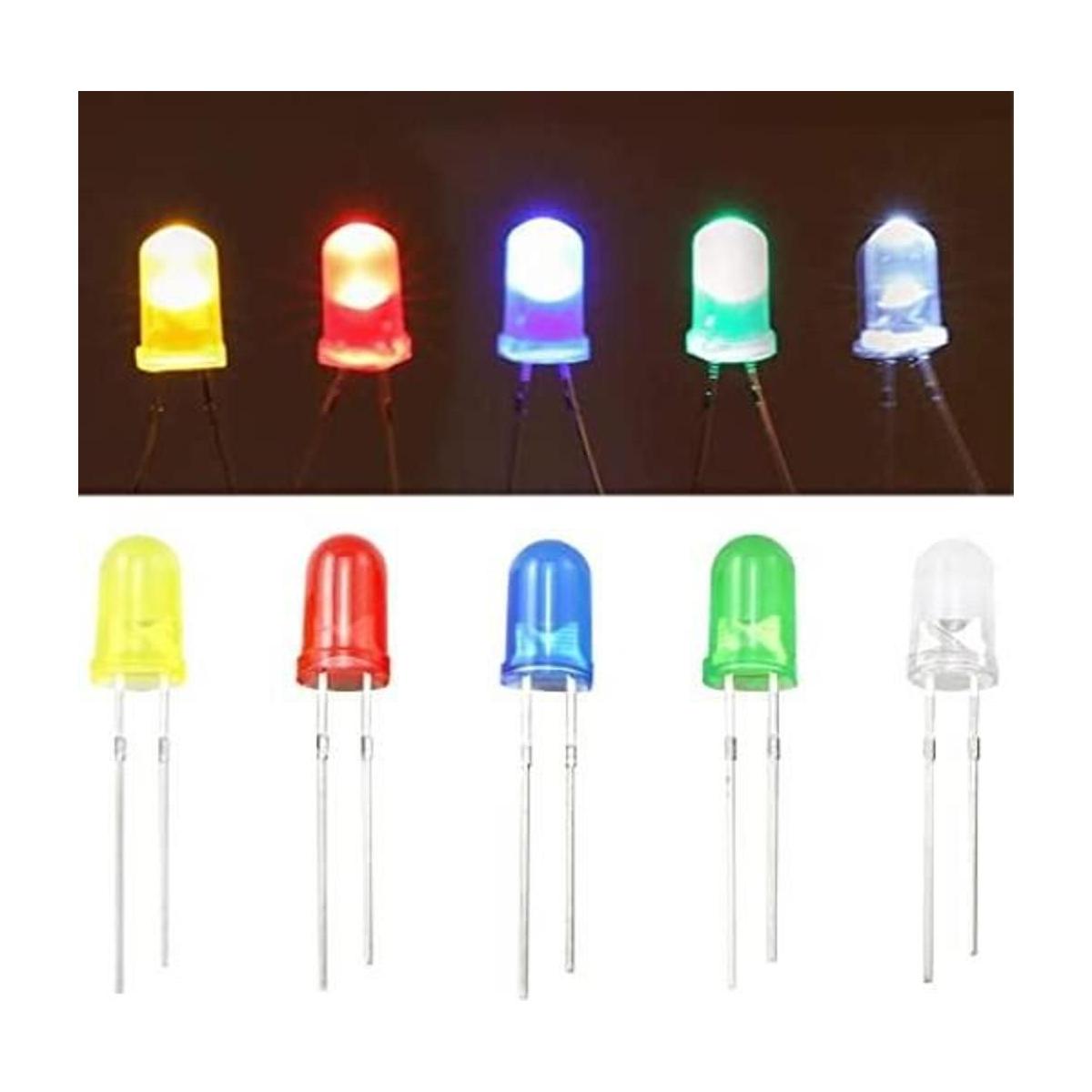 ZZHXSM 200pcs 0.197 in Diodo emisor de luz surtido LED Kit