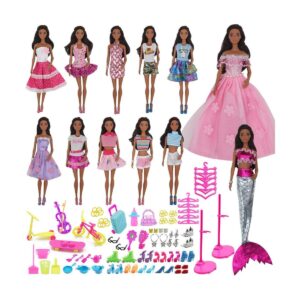 ZTWEDEN Juego de 90 piezas de ropa de muñeca y accesorios