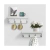 ZGZD Perchero de pared blanco con estante para colgar en_1