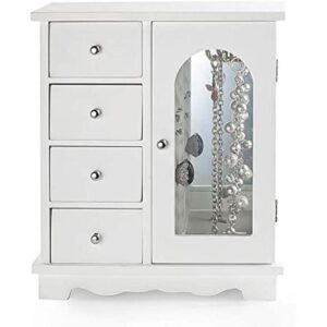 ZGZD Joyero blanco organizador de maquillaje y accesorios_1