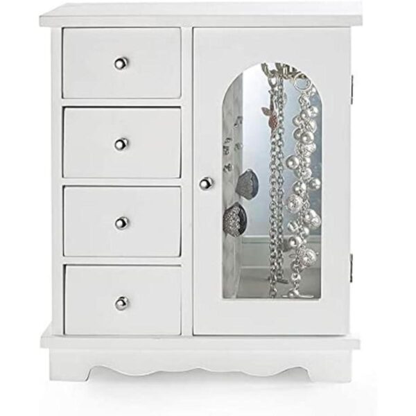 ZGZD Joyero blanco organizador de maquillaje y accesorios_1