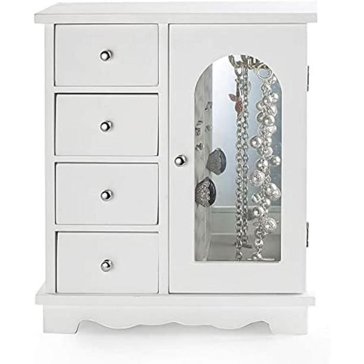 ZGZD Joyero blanco organizador de maquillaje y accesorios