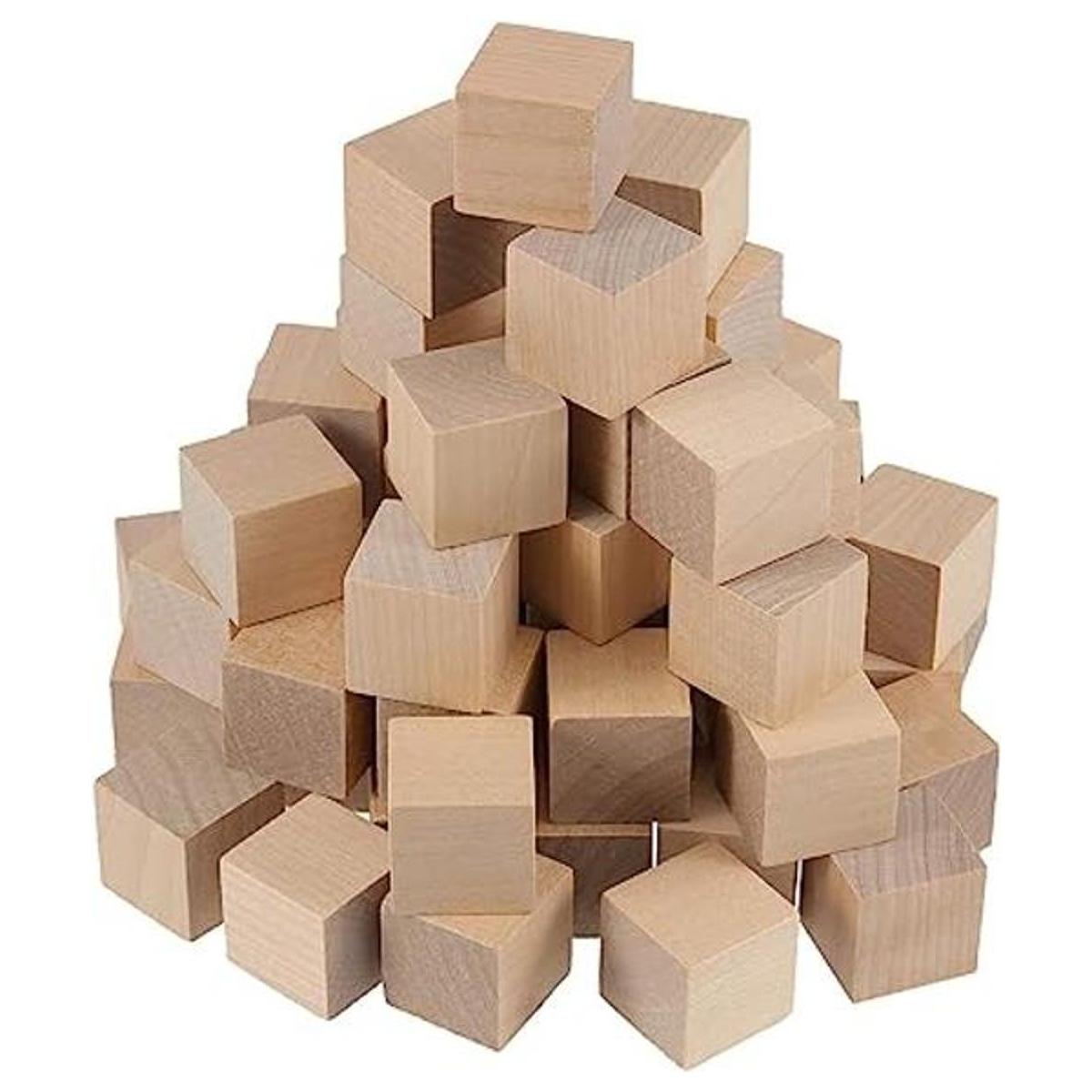 ZEONHAK 800 cubos de madera natural de 34 pulgadas mini
