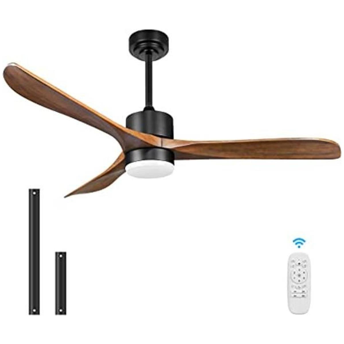 Wisful Ventiladores de techo de madera con control remoto
