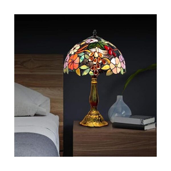 FUMAT Lámpara de mesa de noche LED E26 bombilla Tiffany_3