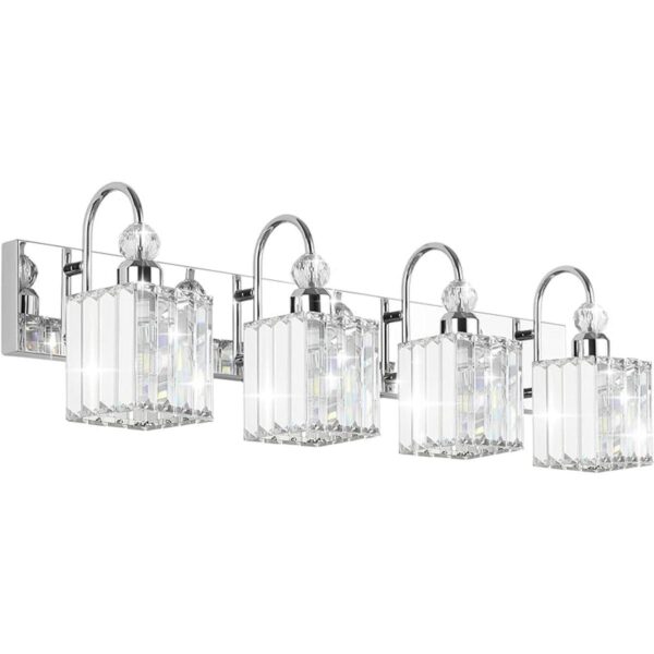 Ralbay Lámpara de tocador de cristal cromado para baño 4_1