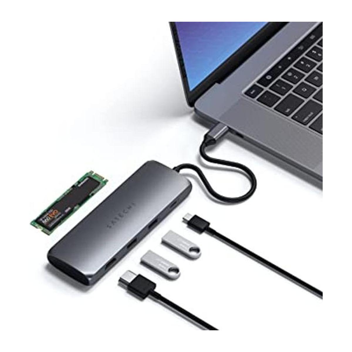 Satechi Adaptador multipuerto híbrido USBC compatible con
