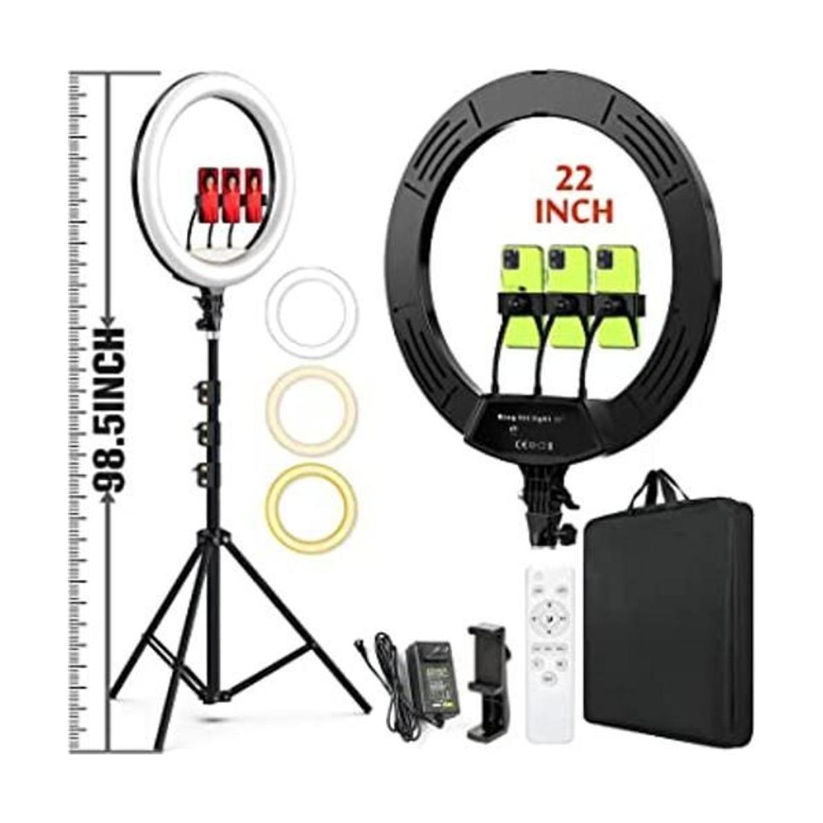 Anillo de luz LED de 22 pulgadas con trípode de 75