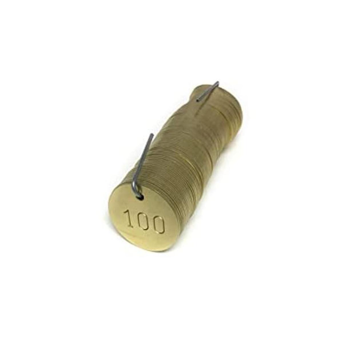 Etiquetas de latón numeradas 001100 1.25 pulgadas redondas