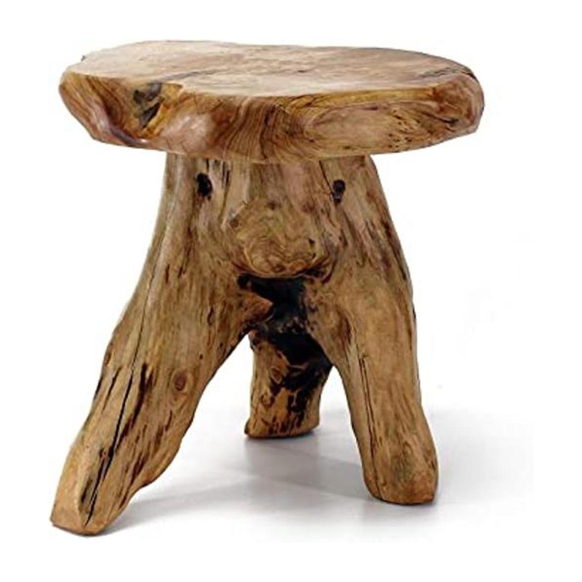 WELLAND Taburete de tocón de árbol borde vivo mesa