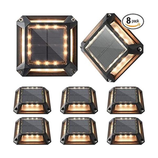 JACKYLED Juego de 8 luces solares de base con energía_1