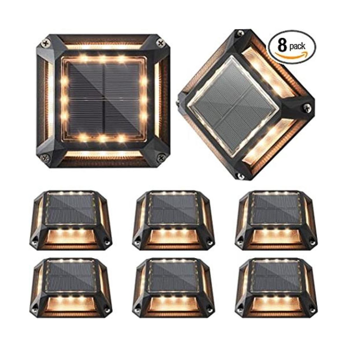 JACKYLED Juego de 8 luces solares de base con energía