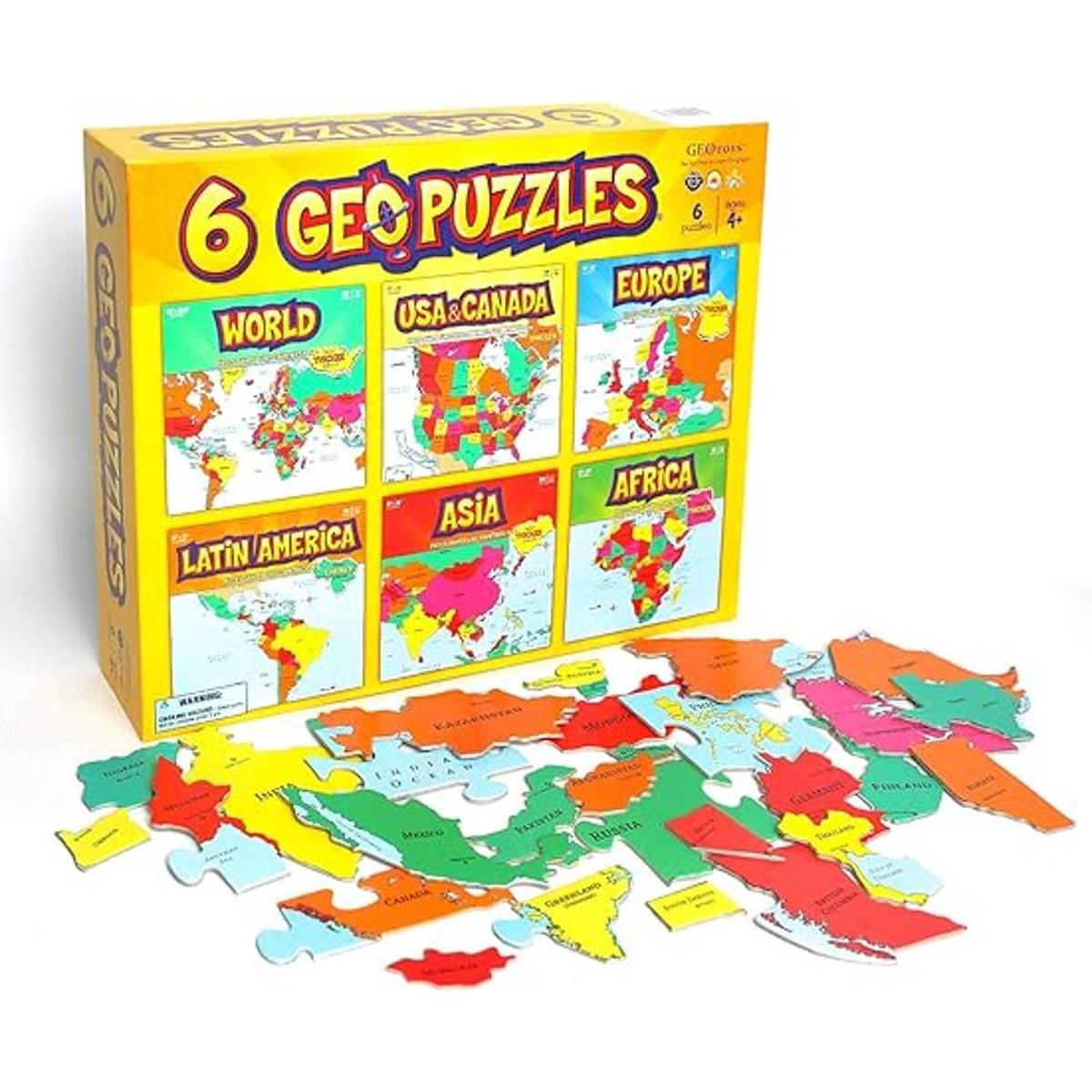 GeoToys Juego de 6 georompecabezas en una caja juguetes