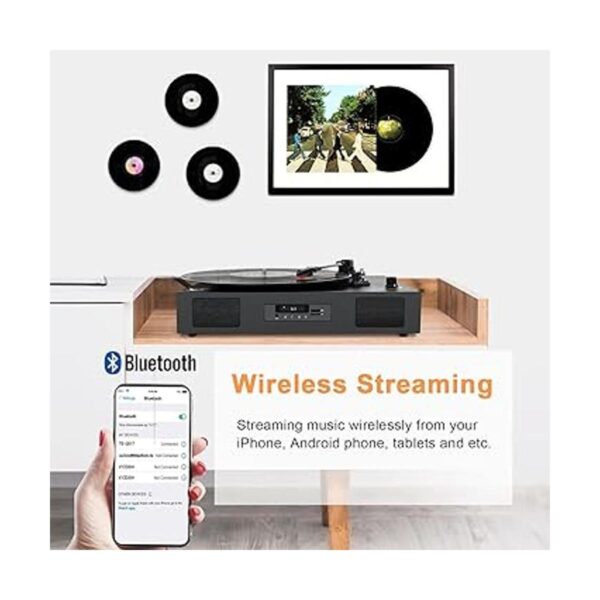 Tocadiscos Bluetooth con altavoz integrado grabación USB_2