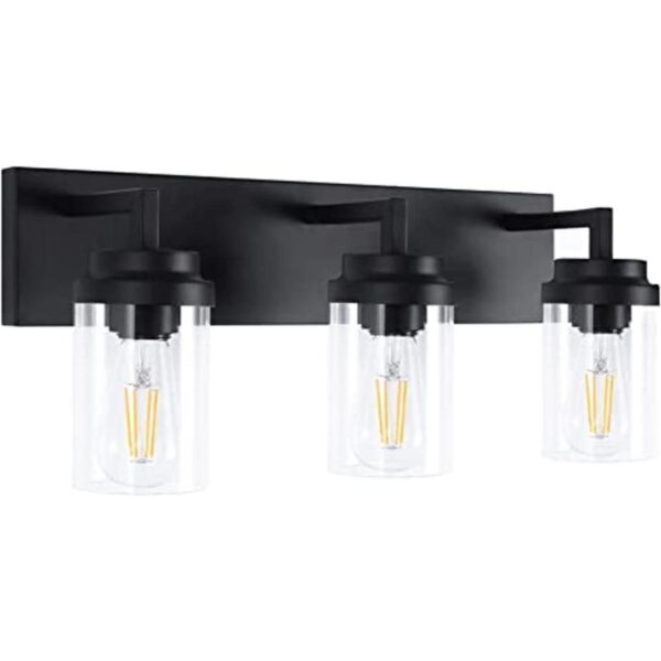 Espird Lámpara de tocador de baño 3 luces de color negro_1