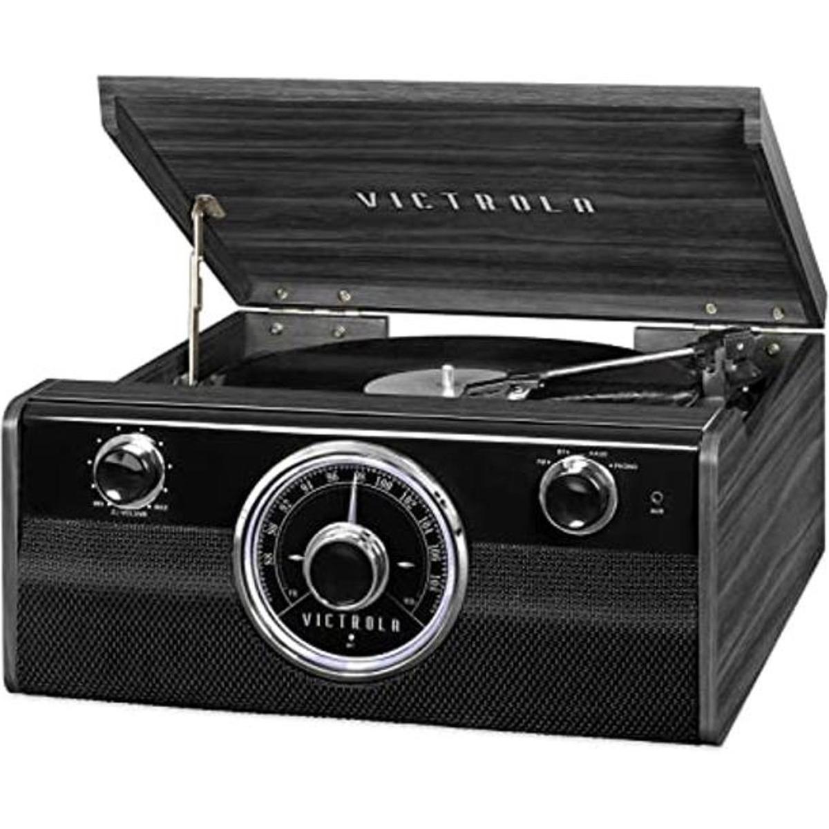 Victrola Wood Metropolitan Mid Century Reproductor de